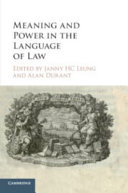 Meaning And Power In The Language Of Law