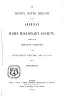 Report of the American Home Missionary Society