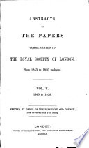Abstracts of the Papers Communicated to the Royal Society