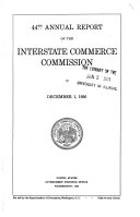 Annual Report of the Interstate Commerce Commission