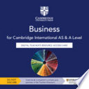 Cambridge International AS and a Level Business Digital Teacher's Resource Access Card