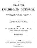 A Smaller English-Latin Dictionary