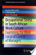 Occupational Stress in South African Work Culture Book