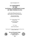 An Assessment of the Natural Gas Resource Base of the United States Book