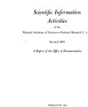 Scientific Information Activities of the National Academy of Sciences-National Research Council