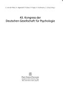 Kongress der Deutschen Gesellschaft f  r Psychologie Book
