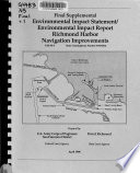 Final Supplemental Environmental Impact Statement environmental Impact Report  Richmond Harbor Navigation Improvements Book