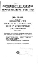 Department of Defense and Related Independent Agencies Appropriations for 1954