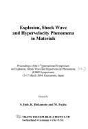 Explosion  Shock Wave and Hypervelocity Phenomena in Materials Book