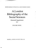 A London Bibliography of the Social Sciences