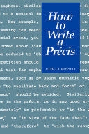 How to Write a Précis