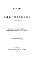 Memoir of Alexander Thomson of Banchory