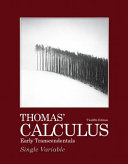 Thomas  Calculus Early Transcendentals  Single Variable Book