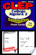 Book CLEP College Algebra Test Prep Review  Exambusters Algebra 2 Trig Flash Cards  Workbook 2 of 2 Cover