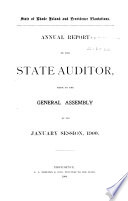 Annual Report of the State Auditor  Made to the General Assembly