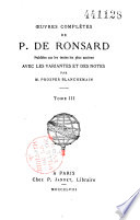 Oeuvres complètes de P. de Ronsard