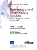 Elementary and Intermediate Algebra for College Students Book