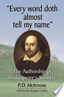   Every word doth almost tell my name   Book