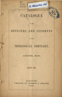 Catalogue of Andover Theological Seminary, ...