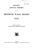 Annual Report of the Minimum Wage Board
