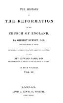 The History of the Reformation of the Church of England ... Revised and Corrected, with Additional Notes, by the Rev. Edward Nares