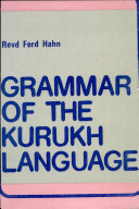 Grammar of the Kurukh Language