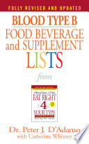 Blood Type B Food  Beverage and Supplement Lists Book