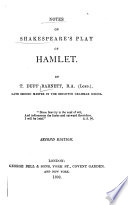 Notes on Shakespeare s Play of      Hamlet  2nd ed Book