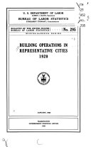 Building Operations in Representative Cities, 1920. January, 1922