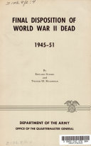 Final Disposition of World War II Dead, 1945-51