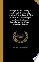 ESSAYS IN THE THEORY OF NUMBER