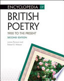 Encyclopedia of British Poetry  1900 to the Present Book