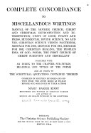 Complete Concordance to Miscellaneous Writings