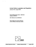 Animal Welfare Legislation and Regulation
