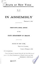 Annual Report Of The State Department Of Health Of New York 1915 Pt 1