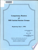 Competency Rosters of NIH Initital  i e  Initial  Review Groups  Beginning July 1  1985 Book