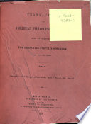 Transactions American Philosophical Society Vol 13 Part 2 1865 