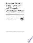 Structural Geology of the Hawthorne and Tonopah Quadrangles  Nevada Book