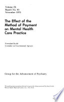 The Effect of the Method of Payment on Mental Health Care Practice