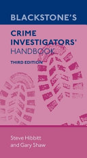 Image of book cover for Blackstone's crime investigators' handbook.