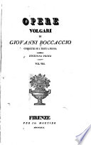 Opere volgari di Giovanni Boccaccio  Filocolo