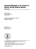 Annotated Bibliography of the Literature on Resource Sharing Computer Networks