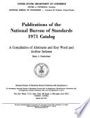 Publications of the National Bureau of Standards     Catalog