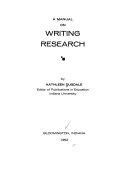 A Manual on Writing Research