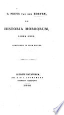 C. P. van der H. de historia morborum, liber unus, auditorum in usum editus