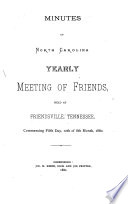 Minutes of the North Carolina Yearly Meeting