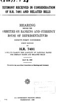 Hearings  reports and prints of the House Committee on Banking and Currency