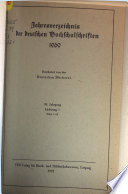 Jahresverzeichnis der deutschen Hochschulschriften