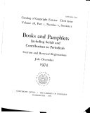 Books and Pamphlets  Including Serials and Contributions to Periodicals Book