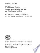 Wet Chemical Methods for Analyzing Taconite, Iron Ore, and Metallurgical Products